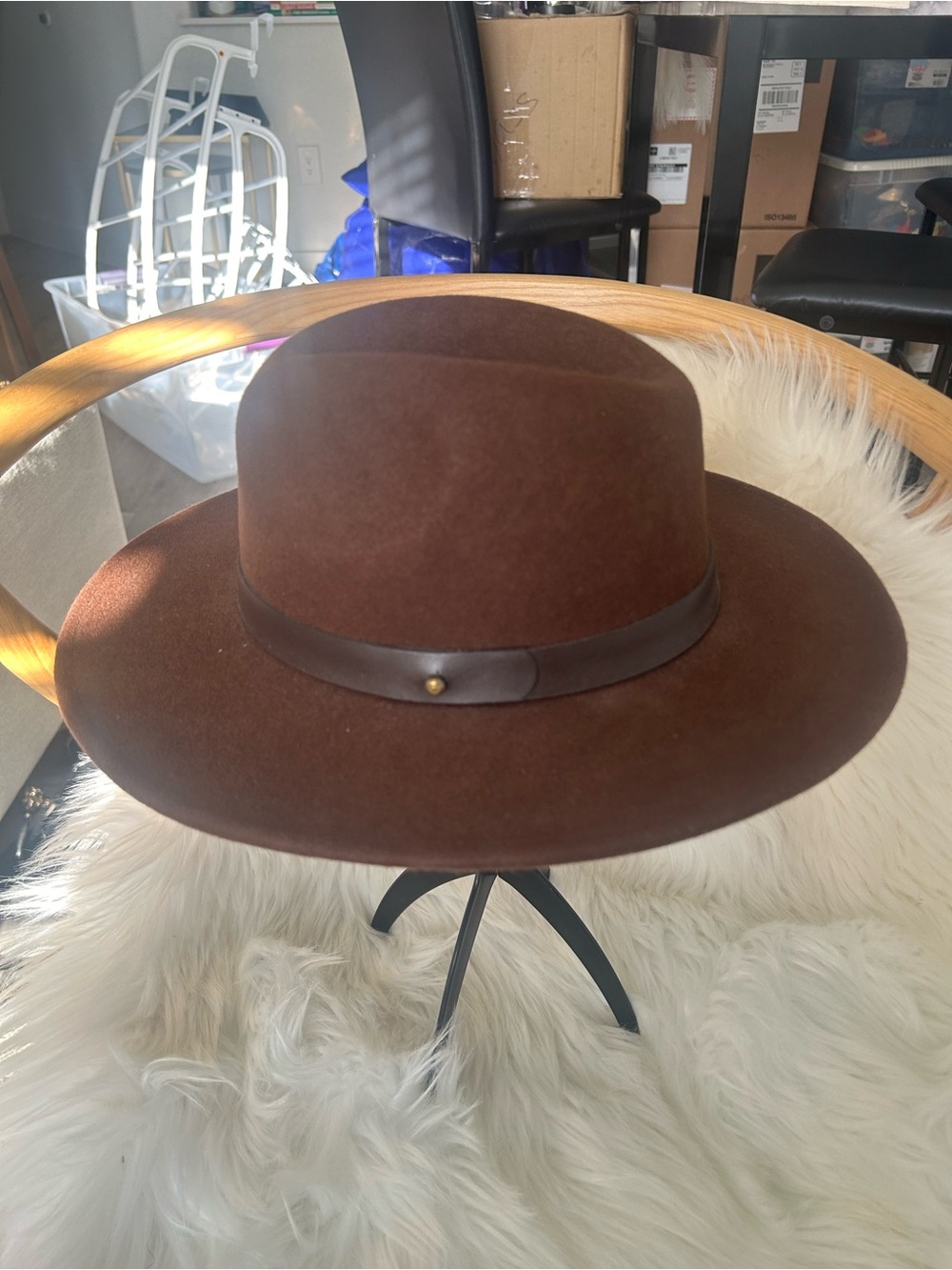 Lack Of Color Chocolate Brown Wide-Brim Felt Fedora
